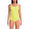 Lands’ End Women’s Chlorine Resistant Soft Cup Tugless Sporty One Piece Swimsuit(Sunlight Lime Diamond Jacquard)