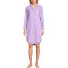 Lands’ End Women’s Cotton Poplin Long Sleeve Sleepshirt Nightgown(Whisper Lilac)