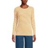 Lands’ End Women’s Cotton Rib Knit T-Shirt(Dijon Gold Tiny Stripe)