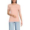 Lands’ End Women’s Cotton Rib Knit T-Shirt(Tinted Peach)