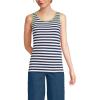 Lands’ End Women’s Cotton Tank Top(Deep Sea Navy Even Stripe)