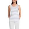 Lands’ End Women’s Cotton Tank Top(Ivory/Periwinkle Breton Stripe)