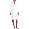 Lands’ End Women’s Cotton Terry Knee Length Spa Bath Robe(White)