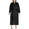 Lands’ End Women’s Cozy Plush Long Wrap Robe(Black)