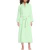 Lands’ End Women’s Cozy Plush Long Wrap Robe(Icy Mint Green)