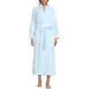Lands’ End Women’s Cozy Plush Long Wrap Robe(Soft Ice Blue)