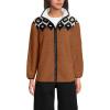 Lands’ End Women’s Cozy Sherpa Full Zip Fleece Jacket(Rich Ginger Fairisle)