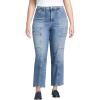 Lands’ End Women’s Denim High Rise Utility Cargo Ankle Jeans(Beau Blue)