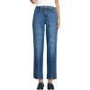 Lands’ End Women’s Denim High Rise Utility Cargo Ankle Jeans(Indigo Tide Blue)