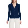 Lands’ End Women’s Drifter Baby Cable Vneck Cardigan Sweater(Deep Sea Navy)