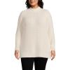 Lands’ End Women’s Drifter Shaker Easy Fit Mock Neck Sweater(Fresh Ivory)