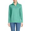 Lands’ End Women’s Embossed Quarter Zip Fleece Pullover(Frosted Green)