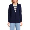 Lands’ End Women’s Fine Gauge Cotton Button Front Blazer Sweater(Deep Sea Navy)