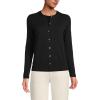 Lands’ End Women’s Fine Gauge Cotton Cardigan Sweater(Black)
