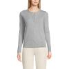 Lands’ End Women’s Fine Gauge Cotton Cardigan Sweater(Gray Heather)