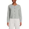 Lands’ End Women’s Fine Gauge Cotton Milano Blazer Sweater(Gray Heather)