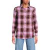 Lands’ End Women’s Flannel Boyfriend Fit Long Sleeve Shirt(Pink Vintage Plaid)