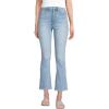 Lands’ End Women’s High Rise Denim Button Front Kick Flare Crop Jeans(Arctic Indigo)