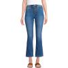 Lands’ End Women’s High Rise Denim Button Front Kick Flare Crop Jeans(Indigo Tide Blue)