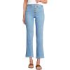 Lands’ End Women’s High Rise Denim Button Front Kick Flare Crop Jeans(Mellow Indigo)