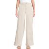 Lands’ End Women’s High Rise Soft Denim Pleated Wide Leg Trousers(Natural)