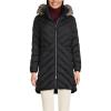 Lands’ End Women’s Insulated Cozy Fleece Lined Primaloft Coat(Black)