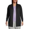 Lands’ End Women’s Long Sleeve Open Long Cardigan Sweater(Black)