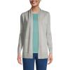 Lands’ End Women’s Long Sleeve Open Long Cardigan Sweater(Gray Heather)