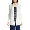 Lands’ End Women’s Long Sleeve Open Long Cardigan Sweater(Ivory)