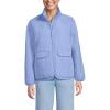 Lands’ End Women’s Mixed Media Sherpa Fleece Jacket(Light Cornflower)