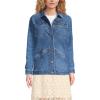 Lands’ End Women’s Oversized Denim Trucker Jacket(Indigo Tide Blue)