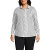 Lands’ End Women’s Pinwale Cord Long Sleeve Shirt(Black Dual Stripe)