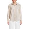Lands’ End Women’s Pinwale Cord Long Sleeve Shirt(Champagne Quad Stripe)