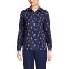 Lands’ End Women’s Pinwale Cord Long Sleeve Shirt(Deep Sea Navy Sailboats)