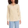 Lands’ End Women’s Pinwale Cord Long Sleeve Shirt(Dijon Gold/White Stripe)
