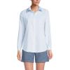 Lands’ End Women’s Pinwale Cord Long Sleeve Shirt(Royal Cobalt Double Pinstripe)