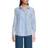 Lands’ End Women’s Pinwale Cord Long Sleeve Shirt(Vibrant Lapis/Ice Blue Stripe)