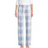 Lands’ End Women’s Print Flannel Pajama Pants(Clear Blue Plaid)