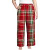 Lands’ End Women’s Print Flannel Pajama Pants(Compass Red/Emerald Plaid)