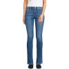 Lands’ End Women’s Recover Denim Mid Rise Slim Leg Jeans(Indigo Tide Blue)