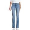 Lands’ End Women’s Recover Mid Rise Straight Leg Blue Jeans(Beau Blue)