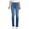 Lands’ End Women’s Recover Mid Rise Straight Leg Blue Jeans(Indigo Tide Blue)