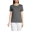 Lands’ End Women’s Relaxed American-Grown Supima Cotton Crew Neck T-Shirt(Charcoal Heather)