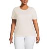 Lands’ End Women’s Relaxed American-Grown Supima Cotton Crew Neck T-Shirt(Fresh Ivory)