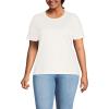 Lands’ End Women’s Relaxed American-Grown Supima Cotton Crew Neck T-Shirt(Ivory)