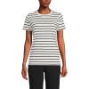 Lands’ End Women’s Relaxed American-Grown Supima Cotton Crew Neck T-Shirt(Ivory/Black Breton Stripe)