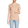 Lands’ End Women’s Relaxed American-Grown Supima Cotton Crew Neck T-Shirt(Orange Mist Palm Leaves)