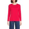 Lands’ End Women’s Relaxed American-Grown Supima Cotton Long Sleeve Crew Neck T-Shirt(Berry Rouge)