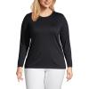 Lands’ End Women’s Relaxed American-Grown Supima Cotton Long Sleeve Crew Neck T-Shirt(Black)