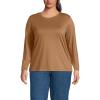 Lands’ End Women’s Relaxed American-Grown Supima Cotton Long Sleeve Crew Neck T-Shirt(Canyon Camel)